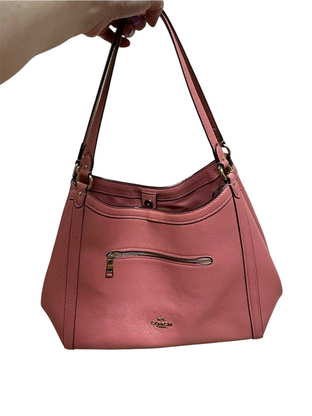 Coach Dusty Rose Pebble Leather Lori Shoulder Bag
